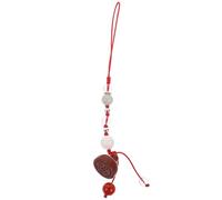 Healvian Pendentif Téléphone en Jade et Agate, Dragonne Courte Rouge | Style Chinois Vintage Chic, Bracelet de Poignet Inclus, pour Fan et Vêtement, Accessoires Décoratifs Couleur Aléatoire