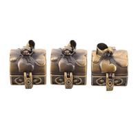 Healvian Pendentifs Boîte à Breloques Ouvrables en Cuivre Antique, Lot de 3 Coffres Trésor pour Bracelets Soi-Même, pour Création de Bijoux Commémoratifs Vintage