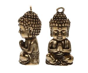 Healvian Pendentifs Bouddha Design Adorable en Laiton Style Chinois Lot de 2 Symbole de Fortune pour Présents Saisonniers