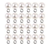Healvian Pendentifs Perle Synthétique Blanc 1x1cm, 50 Pièces à Demi-trou, Accessoires Bijoux DIY pour Boucles D'oreilles et Colliers, Création Perles Artisanales, Charms pour Bijoux Faits