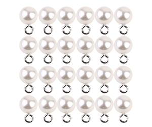 Healvian Pendentifs Perle Synthétique Blanc 1x1cm, 50 Pièces à Demi-trou, Accessoires Bijoux DIY pour Boucles D'oreilles et Colliers, Création Perles Artisanales, Charms pour Bijoux Faits