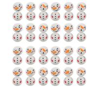 Healvian Perles en Bois Bonhomme de Neige 20 MM Lot de 60 set de Pièces Perles Rondes et Moufles en Bois pour DIY Décoration de Noël Loisirs Créatifs Ornements Festifs Enfilage Facile