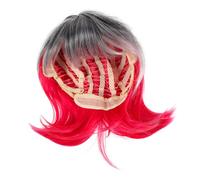 Healvian Perruque Courte Dégradée Noire Grise Et Violette Perruque Droite Pour Déguisées Cosplay Et