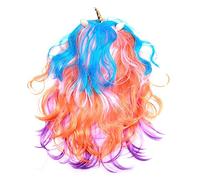 Healvian Perruque Longue Et Bouclée Pour Cosplay Perruque De Cosplay Arc-ciel Pour Fille Accessoires Cheveux