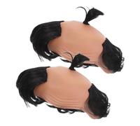 Healvian Perruques De Samouraï Chauves Pour Hommes Lot De 2 Perruques Noires Cosplay Jeux De Rôle Fête Accessoires Réalistes