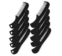 Healvian Petit Peigne à Barbe pour Coiffage Barbe et Moustache 10pcs en Plastique Noir, Compact et Facile à Transporter des Hommes