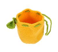 Healvian Petit Porte-Monnaie en Crochet Fait Main Jaune Paquet De Rangement Monnaie Petit Format Femmes Pratique Quotidien