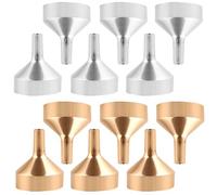 Healvian Petits Entonnoirs Métalliques pour Remplir Petites Bouteilles et Contenants Lot de 12 en Alumite Outil de Remplissage Précis pour Usage Cosmétique
