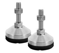 Healvian Pieds Réglables Robustes en Acier Inoxydable 304, Vis de 12 Mm*50, Lot de 2 Pièces, Support Antidérapant Bruit pour Mobilier et Équipements Mécaniques