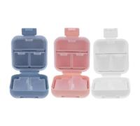 Healvian Pilulier hebdomadaire de voyage 3 pièces, 5 compartiments, pour vitamines, huile de foie de morue, compléments alimentaires et
