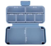 Healvian Pilulier Portable Grand Format Bleu Boîte à Compartiments Étui de Rangement pour Voyage Quotidien