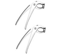 Healvian Pince Anti-Chaleur en Acier Inoxydable Argenté, Lot de 2 Pièces Large Ouverture, Accessoires Multifonctions pour Plaque Cuisson et Barbecue, Usage la Cuisine et Pâtisserie