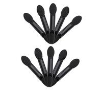 Healvian Pinceaux à Paupières Jetables Double Embout 10 Pcs Noir Applicateur Éponge Ovale Maquillage Yeux Voyage Usage Quotidien