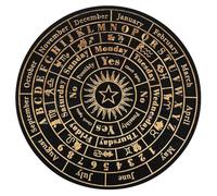 Healvian Planche Pendule Divination Ronde avec Symboles Gravés pour Décoration Spirituelle et Radiesthésie