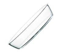 Healvian Plat à Four Ovale en Verre Blanc 2400ml pour Cuisson et Service, Compatible Micro-ondes, pour Salade et Pâtisserie