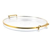 Healvian Plateau de Service Rond Doré 11,6 Pouces Multifonctionnel pour Fruits et Tasses, Organisateur de Rangement Élégant pour Maison et Bureau