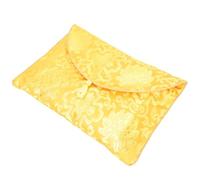 Healvian Pochette en Brocart de Soie Jaune à Nœud Chinois, Grosse Enveloppe A4 pour Documents et Écrits Bouddhistes, Paquet Présent Élégant et Pratique pour Rangement Organisé