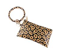 Healvian Pochette pour Téléphone Portable avec Imprimé Tournesol Jaune Portefeuille Multifonction pour Femme Sac à Main Zippé Délicat