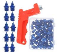 Healvian Pointes D'athlétisme en Acier au Carbone, Petites Pointes Coniques Bleues, Kit de 10 Pièces avec Clé D'installation, Crampons pour Chaussures de Course sur Piste, Adaptées