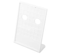 Healvian Porte-Affiches en ABS Blanc A6 de L - Support de Table Incliné pour Étiquettes de Prix - Présentoir Menu pour Restaurant Bar Supermarché et Café