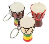 Healvian Porte-Clés Tambour Africain Pendentif De Clés Et Collier Mini Tambour Souvenir De Voyage Décoratif Pour Sac Métal 5.00 X 2.90 X 2.90 Cm Lot De 2