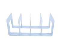 Healvian Porte-Livres de Bureau 4 Compartiments en Métal Bleu 180G Organiseur de Livres Stable pour Dossiers Lourds Range-Revues Multifonction Maison Bureau Bibliothèque