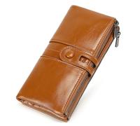 Healvian Porte-Monnaie Anti-Aimant Similicuir Vintage pour Femme avec Fermetures Éclair Souples