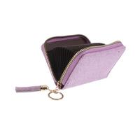 Healvian Portefeuille Accordéon Femme PU Pailleté Grand Volume avec Fermeture Éclair et Porte-clés à Pompon Organiseur Cartes et Monnaie Compact pour Usage Quotidien et Shopping