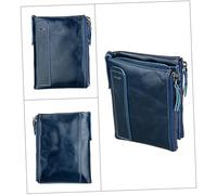 Healvian Portefeuille Zippé Cuir pour Homme Design Court Compartiments Facile à Ouvrir Et Fermer pour Cartes Et Espèces