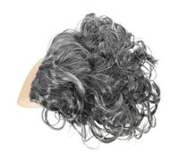 Healvian Postiche Chauve Courte Bouclée Grise pour Cosplay, Postiche de Costume Amusante pour Homme Âgé, Accessoire Léger en Matière Synthétique Respirante, Fêtes, Comédies et Noël