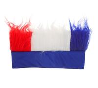 Healvian Postiche Supporter France Bleu Blanc Rouge Synthétique Ouverte Dessus Légère Taille Unique Accessoire Patriote pour Événements Sportifs Football et Fête