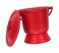 Healvian Pot de Chambre Portable Rouge avec Couvercle Urinoir Hygiénique pour Adultes et Personnes Âgées Matériau Durable comme de Mariage Décoratif