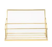 Healvian Présentoir à Cartes de Visite de Bureau en Verre Transparent 1 Pièce Grand Coffret D’Exposition pour Rangement et Organisation Professionnelle pour Conférences et Réception