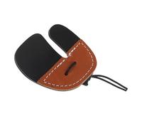 Healvian Protège-Doigts en Cuir Marron Double Couche pour Tir à L’Arc Protection des Doigts Main Droite Accessoire Léger et Solide pour Archerie Protège-Doigts pour Arc Classique et