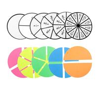 Healvian Puzzle Éducatif Magnétique de Fractions Disque Rond Matériel Didactique pour Apprentissage Mathématique Ensemble Interactif de Blocs Fractionnaires pour École et Maison