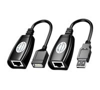 Healvian Rallonge de Câble Réseau USB Adaptateur Ethernet Rapide, Plastique Noir, Plug and Play, pour École et Dortoir