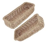 Healvian Range Couvert Vertical 2pcs Panier Chic à Divers en Plastique Rectangulaire pour Rangement Robuste et Décoratif Cuisine et Maison
