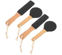 Healvian Râpe Pied en Bois Carbure Noir 4 Pièces Technologie Sablage, Forme Arche Plantaire, Douce Toucher, Réduit la Fatigue des Mains, Soin Familial