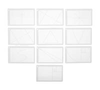 Healvian Règle Acrylique pour Artistes 10 Pièces - Outil de Dessin Réglable Basé Nombre D’or, Compas Proportionnels Précis pour Peinture, Photographie et Composition Artistique