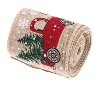 Healvian Ruban de Noël Imitation Lin avec Bordure Ruban à pour Décorations Festives et Diy