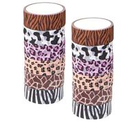 Healvian Ruban Washi à Motifs Animaux 12 Rouleaux pour Scrapbooking et Décoration de Fêtes Adhésif Décoratif Tigre Vache pour Loisirs Créatifs