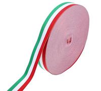 Healvian Rubans de Récompense en Polyester Thermotransféré 25 CM X 50 Pièces Cordons Multifonctions aux Trois Couleurs Rouge Blanc Vert pour Médailles de Compétition Sportive et