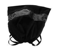 Healvian sac de rangement sac de velours portable sèche-cheveux en satin en velours sèche-cheveux PVC Noir