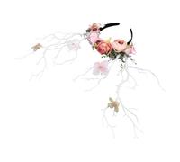 Healvian Serrage-tête Cerf en Bois Taille Unique Souple Décoratif Coiffe de Fête pour Filles et Femmes Festivals Carnaval Noël Couleur Aléatoire