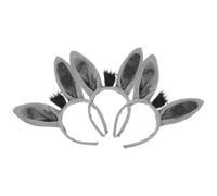 Healvian Serrage-tête Oreilles D'âne 3 Pièces pour Cosplay Costume Animal Fête Anniversaire Carnaval Garçon et Filles Adulte 27x20 Cm Peluche Ultra Douce Confortable