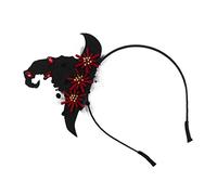 Healvian Serre-tête Bonnet de Magicien pour Halloween Noir Rouge Bandeau Créatif Ajustable pour Cheveux pour Fêtes et Occasions Spéciales