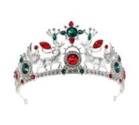 Healvian Serre-tête Renne Adulte Orné De Strass Cristaux Couronne Anniversaire Femme Bandeau De Mariée Pour Cortège Accessoire De Coiffure De Noël Et Halloween