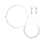 Healvian Set de Bijoux Femme Scintillants Collier Boucles Oreilles et Bracelet pour Mariage Soirée et Demoiselles Honneur Élégant Accessoire pour Robe de Gala