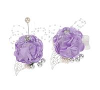 Healvian Set de Corsages de Mariage Romantique avec Bracelet de Poignet et Boutonnière Fleurs Artificielles Légères pour Cérémonies et Fêtes Élégantes