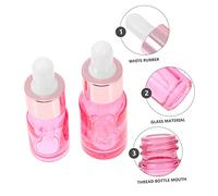Healvian Set de Flacons Compte Gouttes Verre Rose pour Huiles Essentielles Bouteilles de Voyage et Pratiques pour et Soins Personnels